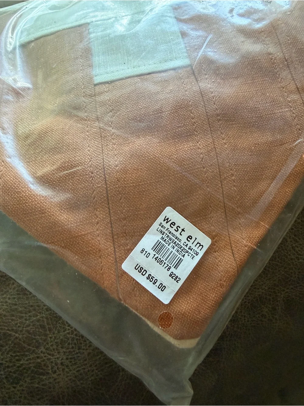 West Elm Terracotta Quilted Pillow Cover